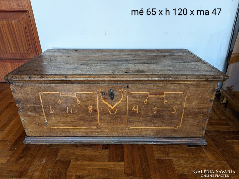 Carved year-old large chest