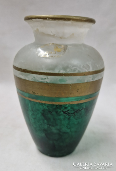Gyönyörű Muránoi díszüveg  váza hibátlan állapotban 13 cm.