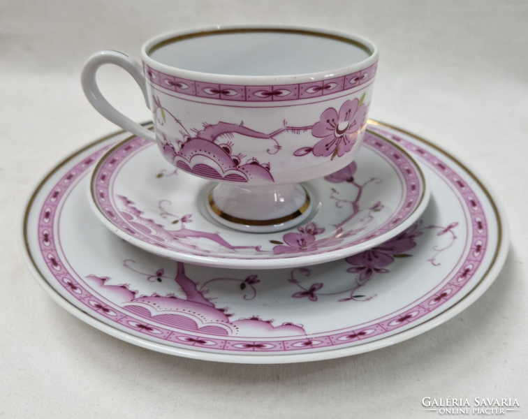 Wallendorf marked pink floral porcelain breakfast set in perfect condition