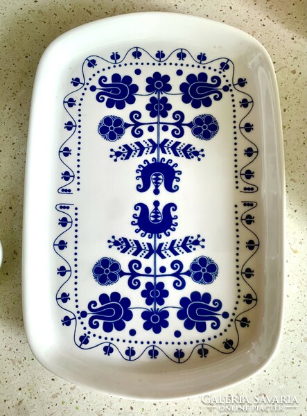 Retro blue painted folk pattern lowland porcelain brandy set