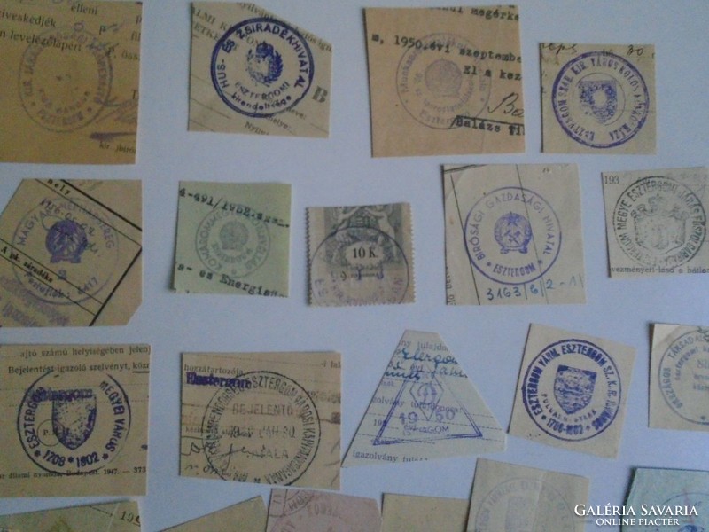 D202373 ESZTERGOM  régi bélyegző-lenyomatok  29 db.   kb 1900-1950's