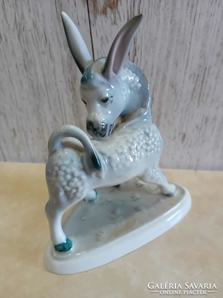 Zsolnay porcelain donkey, czac figure