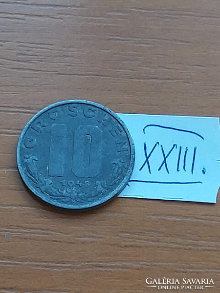 Austria 10 groschen 1948 zinc xxiii