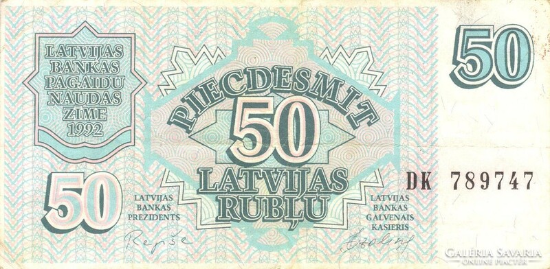 50 rubel rublu 1992 Lettország 2.