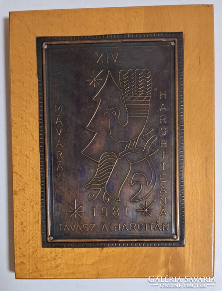 Spring in Hargitán bronze plaque