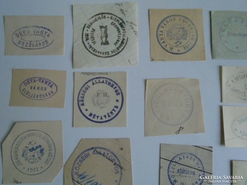 D202385 DÉVAVÁNYA régi bélyegző-lenyomatok  33 db.   kb 1900-1950's