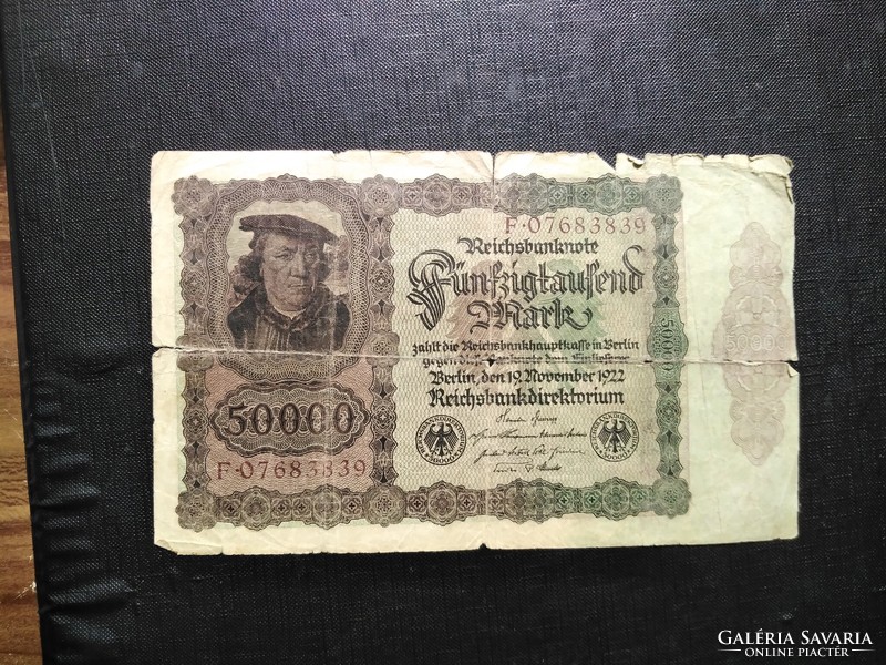 Germany 50,000 reichsmark 1922, worn