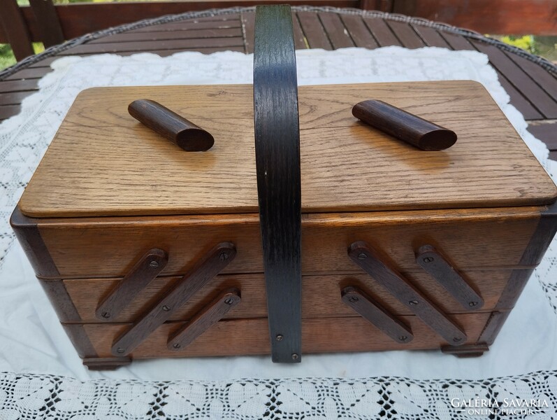 Old wooden sewing box in good condition