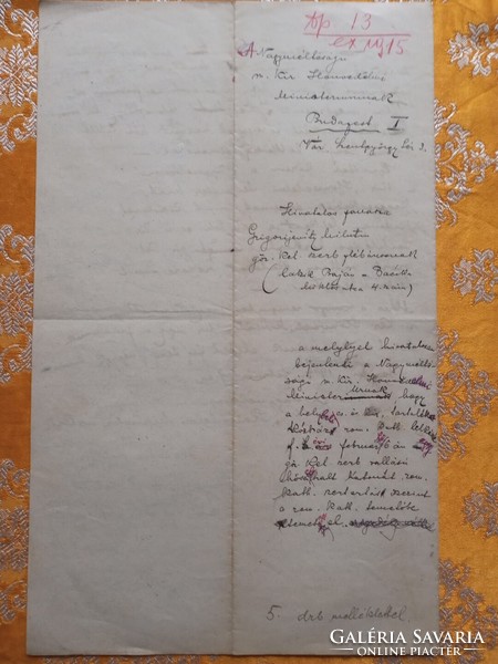 1915. Honvédelmi miniszternek írt panaszlevél, katonai temetès ügyében