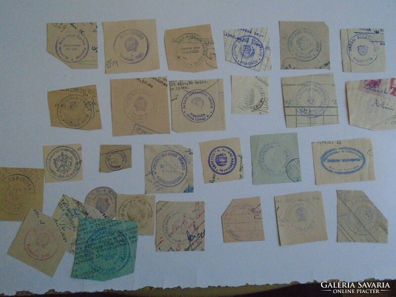 D202435 small leather old stamp impressions 30+ pcs. About 1900-1950's