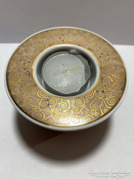 Goebel porcelán mécsestartó Klimt motívummal