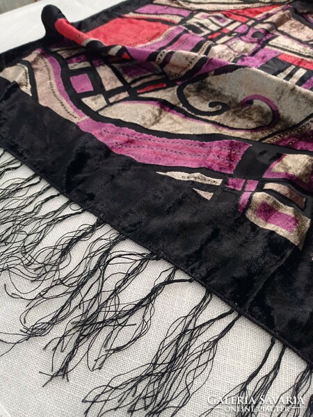 Velvet stole/scarf 155 x 54 cm + 12 cm fringe