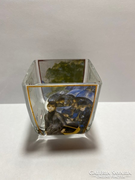 Goebel üveg mécsestartó Renoir motívummal
