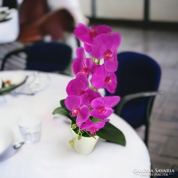 Nagyméretű élethű ciklámen orchidea kaspóban OR108CI