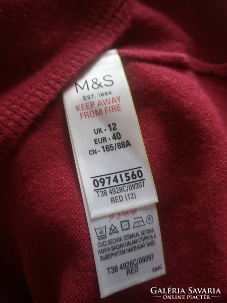 Marks&Spencer 40-42-es burgundi piros póló