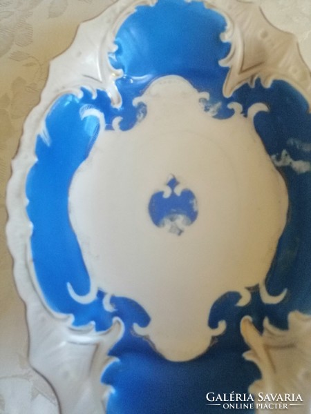 Barokk jelzett kék tányér gyönyörű 18 cm