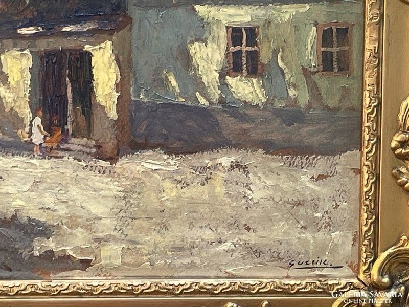 GUZSIK ÖDÖN:ÓBUDAI UTCA RÉSZLET 52x62cm!!