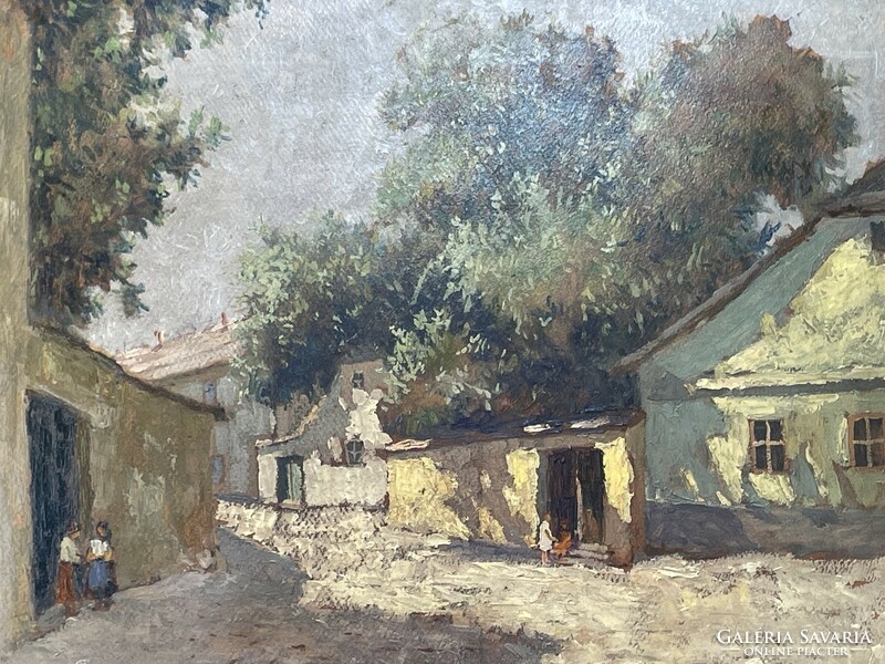 GUZSIK ÖDÖN:ÓBUDAI UTCA RÉSZLET 52x62cm!!