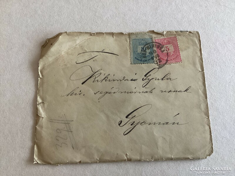 Antique envelope with mixed tax relief, wax seal.