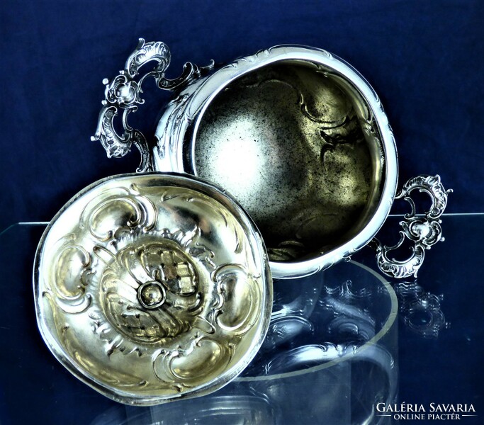 Dreamy, antique silver sugar bowl, Russian import, approx. 1880!!!