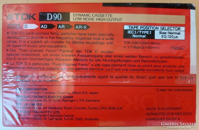 TDK D90 audiókazetta 5-ös csomag, eredeti bontatlan csomagolásban