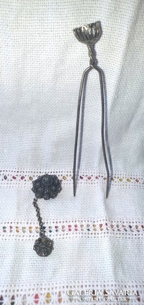 Silver colored antique hair pin/bun pin/hat pin (?)