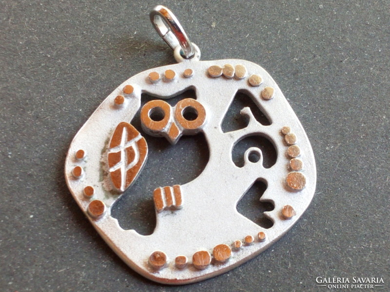 Owl silver pendant (240428)