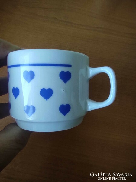 Rare Zsolnay blue heart coffee cups 6 pcs
