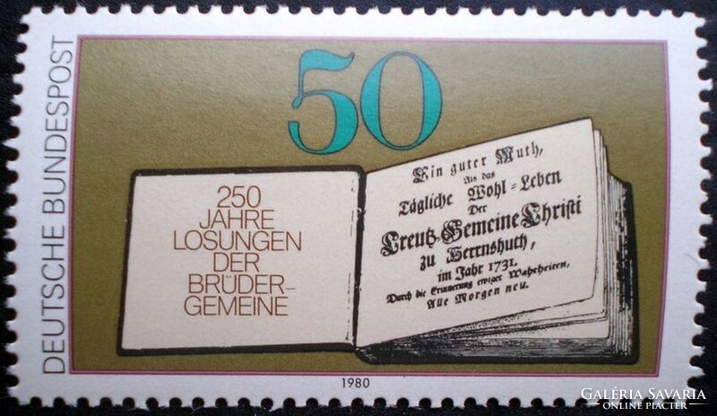 N1054 / Germany 1980 the password book of the Moravian brothers stamp postal clear