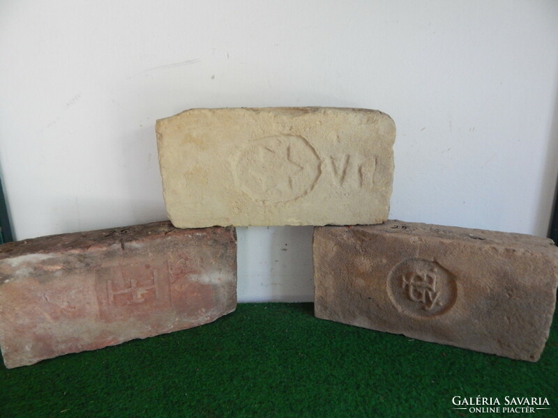 Antique Hungarian bricks, star David, l gy monogrammed and Hortobágyi, no. 25.