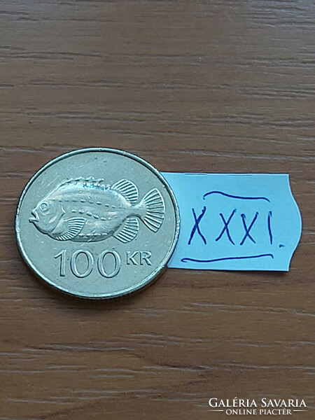 Iceland 100 kroner 2011 nickel-brass, sea hare fish xxxi