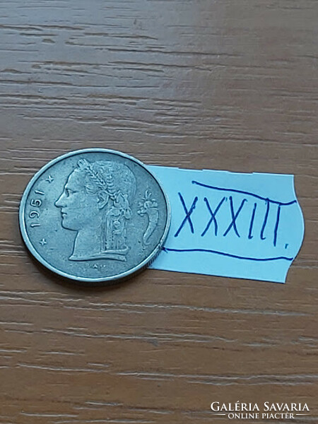 Belgium belgique 1 franc 1951 xxxiii