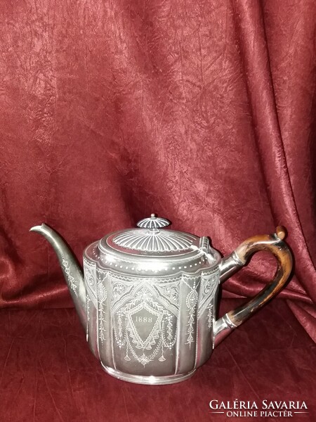 Angol antik Sheffield ezüstözött teáskanna 1800-as évekből!