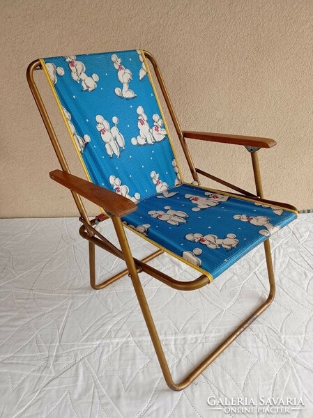 Retro alu vázas összecsukható gyerek kemping szék, strand szék
