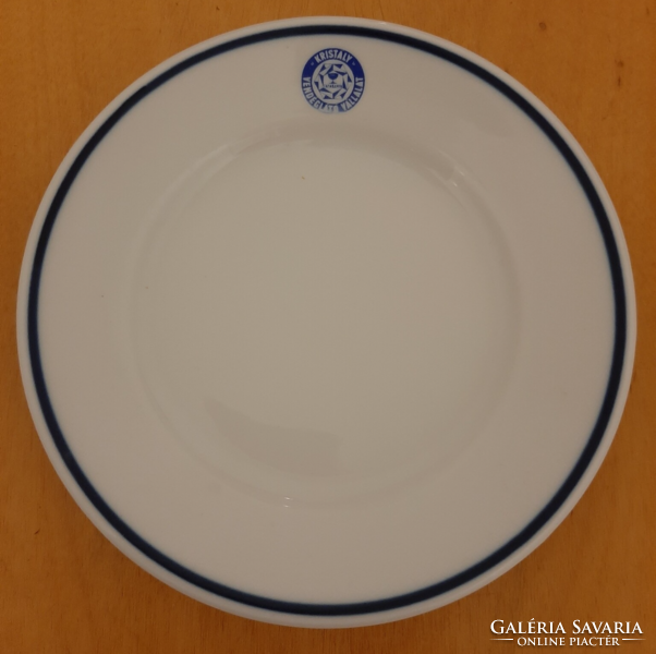 Zsolnay Kristály (Tatabánya) Vendéglátó Vállalat logó, felirat porcelán tányér 18,2 cm