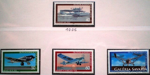 N1005-8 / Germany 1979 for youth : airplanes stamp set postal clerk
