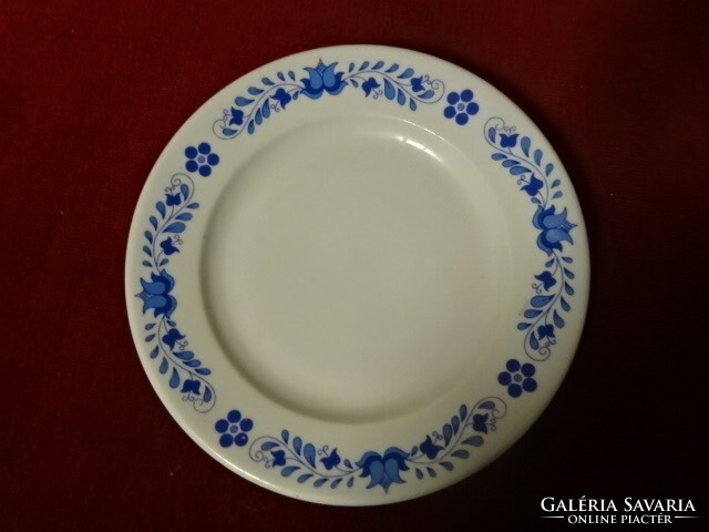 Alföld porcelain small plate, with a blue folk art pattern, diameter 17.5 cm. Jokai.
