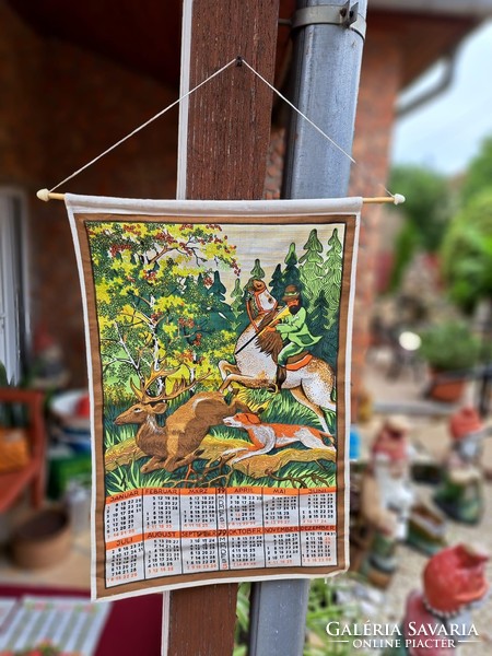 Retro beautiful 1979 hunter wall calendar calendar tea towel wall protector tapestry mid-century modern