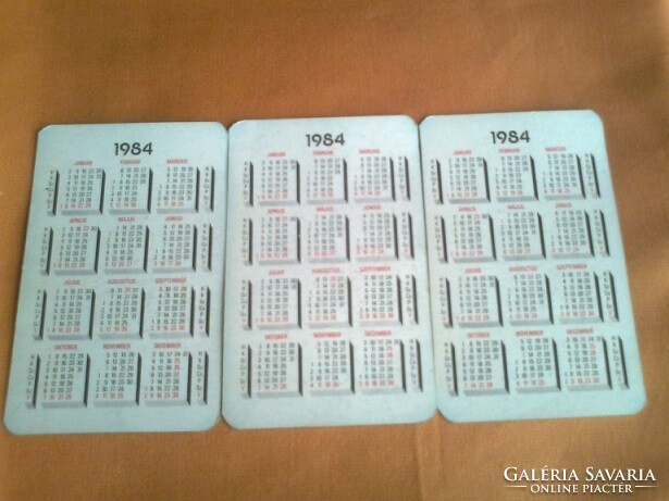 Card calendars from 1984 (7 pcs in one)