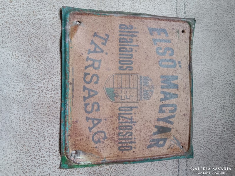 First Hungarian general insurance aluminum sign, free postage
