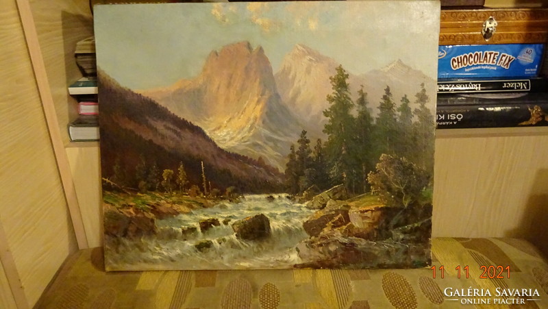Old oil-on-canvas painting 