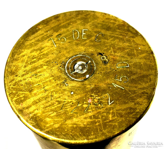 MARNE 1914 ( TÖRTÉNELMI CSATA )  RÉZ ÁGYÚ LÖVEG HÜVELY FRONT MUNKA : VÁZA