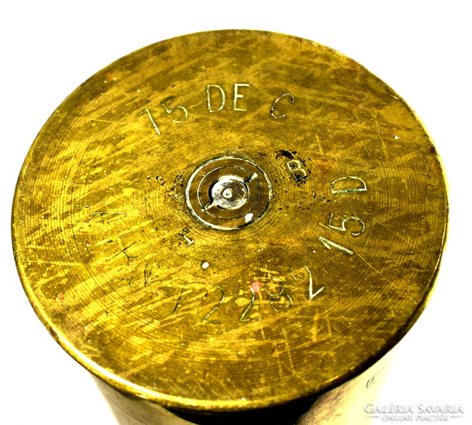 Marne 1914 ( historical battle ) copper cannon gun sleeve front work : vase