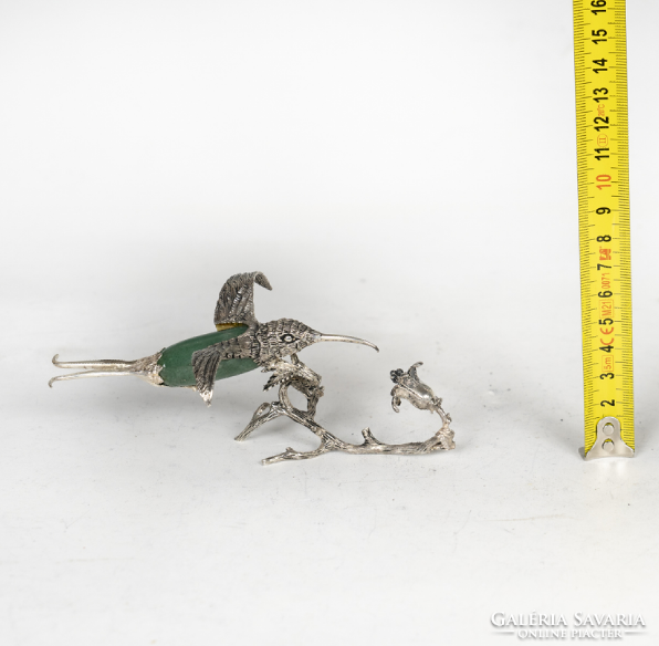 Ezüst miniatűr kolibri figura