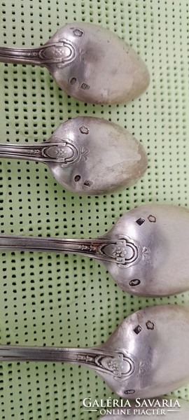 Antique silver spoons, small spoons, knives with b monogram