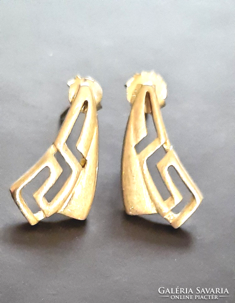 Silver earrings with Greek pattern