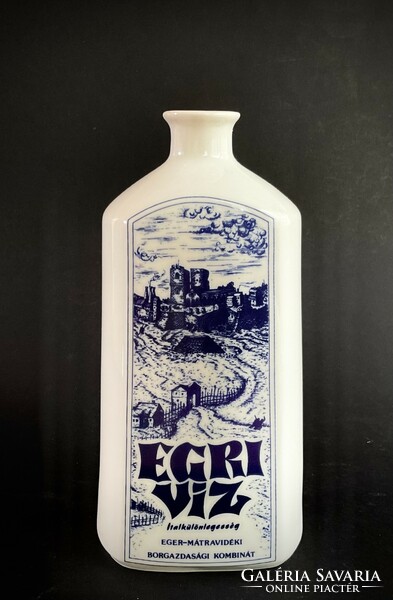 Alföldi vitrin Egri víz butella likőrös kiöntő porcelán palack