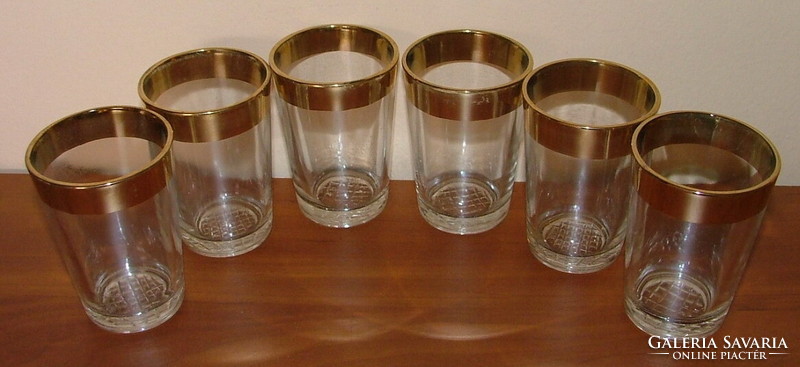 Thick-bottomed liqueur glass glass set with gold rim