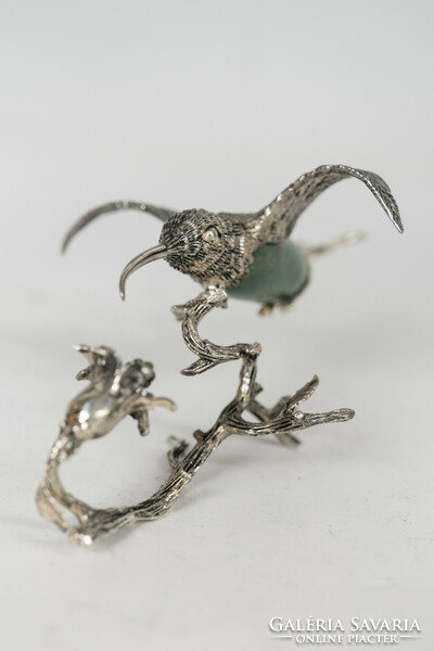 Ezüst miniatűr kolibri figura