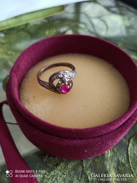Régi ezüst gyűrű/Rubin